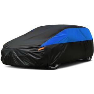 Car Cover for Automobiles All Weather Waterproof, Universal Fit Honda Civic Hatchback, Ford Fiesta, Volkswagen Golf, Toyota Matrix, Chevy HHR, Chrysler PT Cruiser, etc. (4 Fit Hatchback-Length (164" to 178"), Black-Blue)