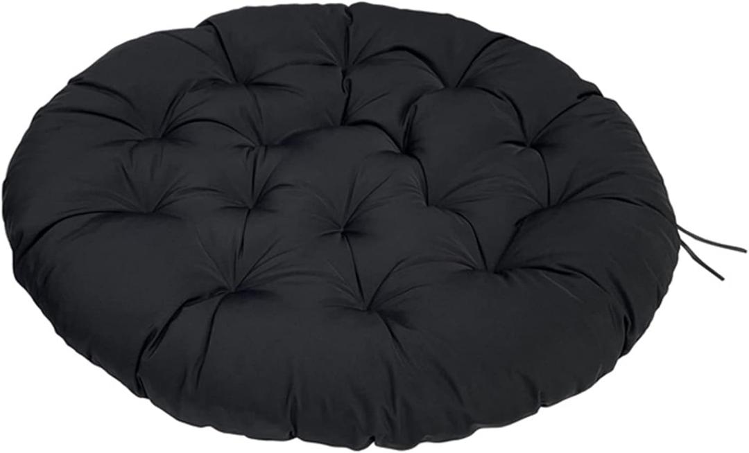 Lifup Water Resistant Papasan Cushion, Rocker Chair Pads, Hammock Seating Cushion for Hanging Egg Chair Folding Garden Sofa Patio Garden Swing Chair Black Round 39"