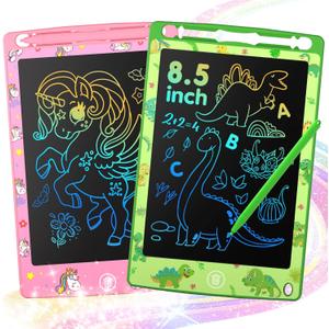 4 Pack LCD Writing Tablet for Kids, 8.5 Inch Colorful Doodle Board Drawing Tablet, Kids Travel Games Activity Learning Toys Birthday Gifts for 3 4 5 6 Year Old Boys Girls Toddlers Preschooler