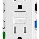 Lever Edge 15 Amp Self-Test, Tamper Resistant GFCI Outlet, EGFT1-W, White