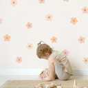 Daisy Blush Pink Boho Flowers Decals - Easy-to-Apply & Removable Wall Stickers: Transform Your Toddlers Bedroom with Durable, Vibrant Peel-and-Stick Wall Decor  Stickers for Kids