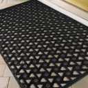 Outdoor Mat for Front Door - Door Mat Outside Entrance, 19 x 30 Welcome Rubber Doormat, Waterproof Drainage Heavy-Duty Entry Mats with Non-Slip Backing, Suitable for Gardens, Porches and Garages