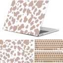 Compatible with MacBook Air 13 inch Case,2020 2019 2018 Release,(A2337 M1 A2179 A1932),with Touch ID and 2 Pack Keyboard Protectors,Laptop Plastic Hard ShellBrown Cow