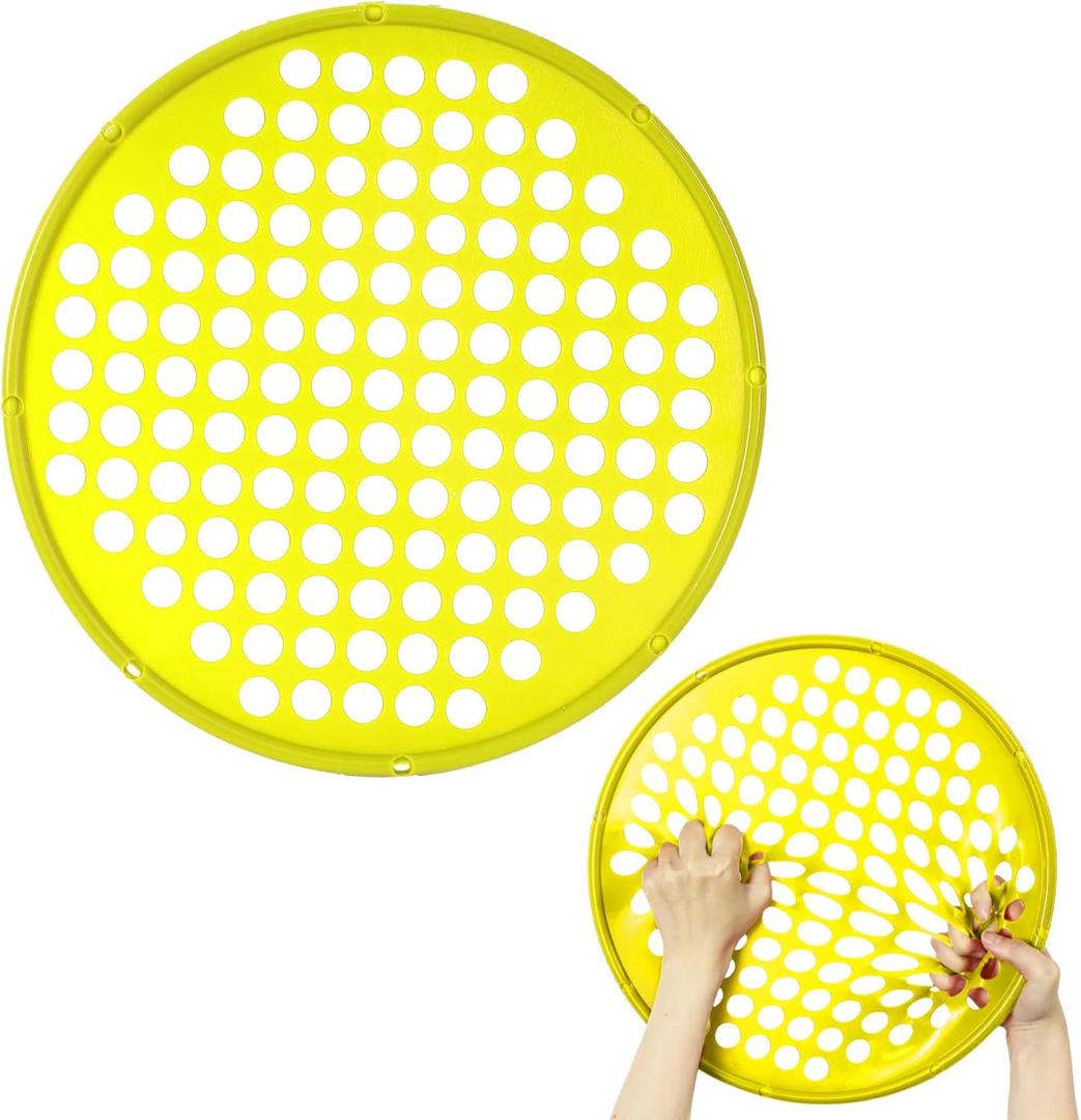 ZHIAMZ Hand Exercise Webs for Physical Therapy, Hand Grip Strengthener, Finger Exerciser, Portable Size, Latex Free, 7" Diameter (PLUS-Yellow)