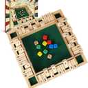 GOTHINK 1-4 Player Shut The Box Dice Game, 11.5-inch Wooden Board Table Math Game with 10 Dices - Math & Decision Skills for Adults/Kids, Perfect for Home Class Parties & Pubs - Classic Tabletop Fun