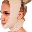 invera Chin Compression Garment After Liposuction Surgery, Neck Cover Strap Bandage (Large (Pack of 1), Beige)