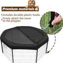 Dog Playpen Cover Top for 23 Inch 8 Panels Octagon Playpen, Escape-Proof Mesh Playpen Cover for Pets Indoor Outdoor Use, Fence Cover Only (Playpen Not Included)