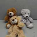 MaoGoLan 3 Pieces Bulk Teddy Bears Stuffed Animals Baby Shower, Soft Small Stuffed Teddy Bears in Bulk, 13.5" Cuddly Mini Teddy Bears Centerpiece,Wedding,Party,Engagement,Tan,Dark Brown,Gray