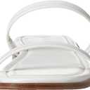 The Drop Women's Paris Square Toe Two Strap Flat Sandal (8.5, White)