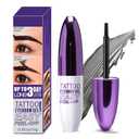 Peel Off Eyebrow Gel, Waterproof Tattoo Eyebrow Gel Easy Peel Off for Women, Last Up to 3 Days Natural Brow Color, Easy Application for All Skin Types - 03 Gray Brown