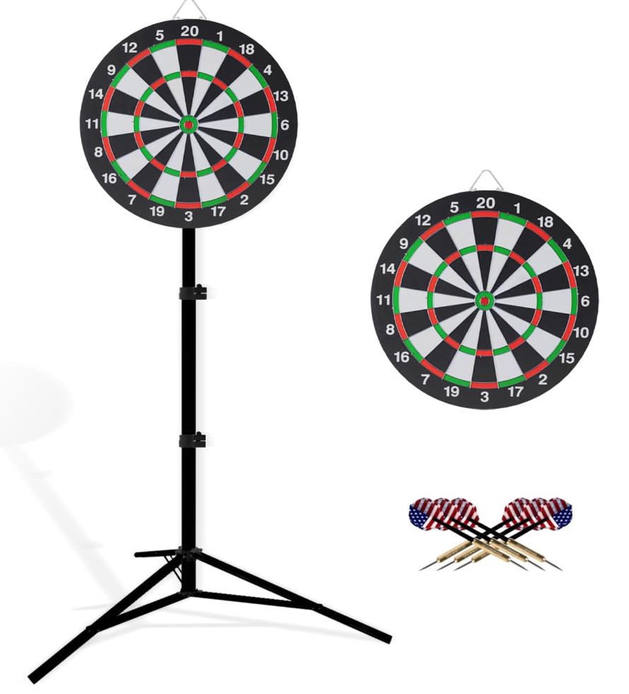 Dartboard with Stand, Combination Set (Including Dartboard/Stand/Darts)