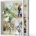 SZQINJI Shadow Box Frame 13x16 Deep Memory Box White Shadow Boxes Display Cases Large with Front Opening Vintage Lock Diamond Shape Door for Wedding Graduation Baby Flower Pet Memorial Keepsakes White