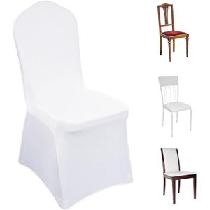60 Pcs White Chair Covers for Dining Chairs Polyester Spandex Chair Covers Stretch Slipcovers Chairs Covers for Party Wedding Dining Banquet Event Chairs Covers