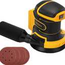 5 Brushless Cordless Random Orbital Sander Compatible with Dewalt 20V MAX Battery (TOOL ONLY), 12,000OPM Palm Sander, Dust Bag, Lightweight, 10 Sandpapers, 6 Variable Speeds for Wood, Metal & DIY