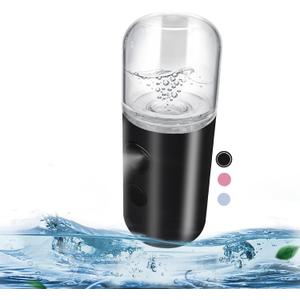 2 x Kingsmile Nano Mist Sprayer, Electric Nano Mister, Portable Face Mister for Eyelash Extensions & Daily Care, Mini Face Humidifier, Facial Mister with 1OZ /30ML Large Capacity Screwing Water Tank Black