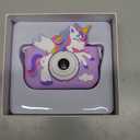 Unicorn Toys Camera for Kids Girls Age 3-8, Toddler Kids Digital Camera Christmas Birthday Gifts for 3 4 5 6 7 8 Years Old Girl, Cute Selfie Video Camera, HD 1080P, 32GB SD Card, Purple