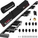 Door Hinge Template Kit, 26"9 Portable Single Jig Provided, Quickly and Precisely Recess Square & Radius Hinges in Door and Frame, Full Flexibility for Hinge Size, Shape (Long-Reach Jig, Black)