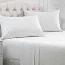 Mellanni Full Sheets Set - 4 PC Iconic Collection Bedding - Hotel Luxury, Extra Soft, Cooling Bed Sheets - Wrinkle, Fade, Stain Resistant (Full, Pinstripe Gray)