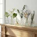 16 Pack Glass Bud Vases for Centerpieces - Bulk Small Flower Vases Set of 16, Mini Vintage Vases, 4 Styles for Party, Wedding Decorations, Baby Shower, Home Table Flower Dcor (Clear)