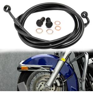 TIGERSGATE Touring Brake Line 16"" Ape Hanger Extended Front Brake Cable Black Vinyl Stainless Steel Braided for 1997-2013 Non-ABS Electra Glide/Street Glide/Road Glide/Road King