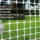 PotatoLife Plastic Hardware Mesh Netting, Garden Netting, Temporary Fence, Tree Guards, Safety Net for Balcony, Deck, Stair Railing, Animal Barrier, Poultry, Deer, with 50 Zip Ties, 40'' x 25', White