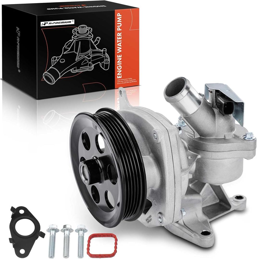 A-Premium Engine Water Pump with Gasket & Pulley Compatible with Chevrolet Equinox Malibu Impala Colorado Camaro Traverse & GMC Terrain Canyon Buick Regal Cadillac