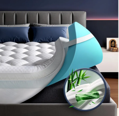 5 Inch Mega Support Memory Foam Mattress Topper for Pain Relief, Dual Layer 2.5" Pillow Top Mattress Topper Plus 2.5" Cooling Gel Infused Memory Foam Mattress Pad (King)