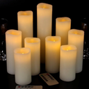 Vinkor Flameless Candles Battery Operated Candles Real Wax Pillar LED Candles with 10-Key Remote and Cycling 24 Hours Timer (Ivory 4" 5" 6" 7" 8" 9")