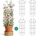 Trellis for Climbing Plants Indoor, 4 Pack 31'' Metal Plant Trellis Indoor for Potted Plants, Sturdy Plant Support Outdoor for Ivy Pothos Monstera Hoya Flower Vine, Wave Shape