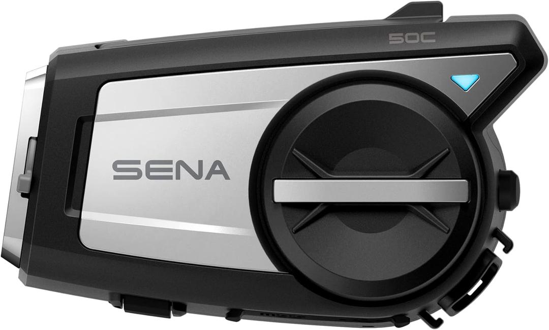 Sena 50C Motorcycle Communication & 4K Camera System with Sound by Harman Kardon Integrated Mesh Communication Headset with Premium Microphone & Speakers