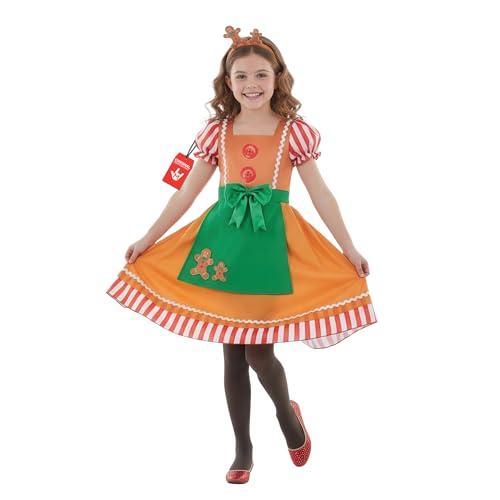 fun shack Gingerbread Costume Kids, Girls Gingerbread Costume, Christmas Costumes for Kids, Girls Christmas Costumes, Medium