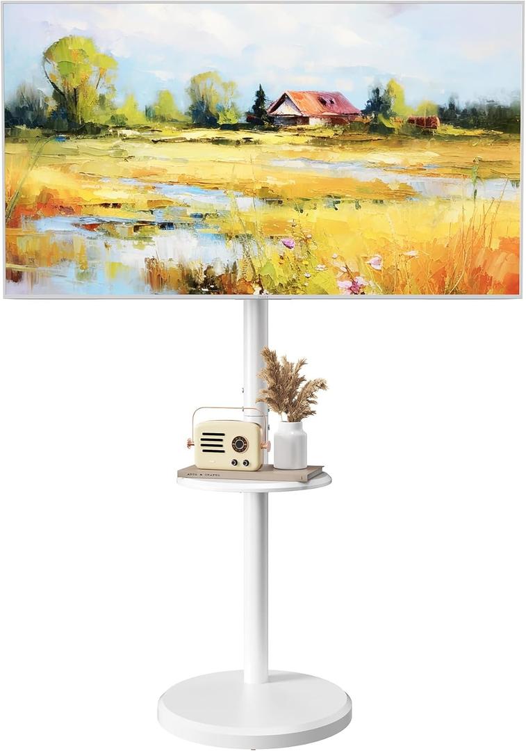 Small Rolling TV Stand for 10-46 Inch TVs with Shelf and Hidden Wheels
Mobile TV Cart ,Portrait to Landscape,Modern Floor TV Stand for Living Room,Height Adjustable,Max VESA 200x200mm (White)