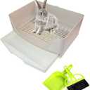 PINVNBY Large Rabbit Litter Box Bigger Pet Litter Pan Trainer with Drawer Corner Toilet Box for Adult Guinea Pigs Chinchilla Ferret Hedgehog Small Animals(Brown)