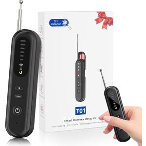 Hidden-Camera-Detectors-Gps Tracker Detector-Upgraded-Bug Detector & Camera Finder-Anti-Spy Camera Finder-Mini RF Signal Scanner-Portable Spy Device Detector For Travel, Office/Hotel/Car/Home-Black