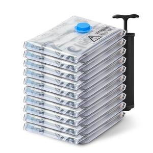 Vacuum Seal Bags for Clothing Travel, Jumbo - Space Saver Vacuum Storage Bags, Blanket & Clothes Storage Bags Vacuum Sealed – Hand Pump Included, Vacuum Storage Bags for Clothes, 4 Pieces