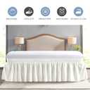 FreshCulture Twin Bed Skirt, Elastic Wrap Around Bed Skirt Twin Size, Bed Skirts for Adjustable Bed, Easy Fit with 18 Inch Drop Length, Hotel Quality Dust Ruffle for Twin Bed (Ivory)