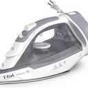 T-Fal Virtuo Steam Iron for Clothes with Retractable Cord, Portable Iron and Steamer for Clothes, Ceramic Nonstick Soleplate, 1500 Watts, Anti-Drip, Auto-Off, Scratch Resistant, Grey