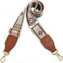 LEMEDE Purse Strap Replacement Crossbody 1.5" Wide Shoulder Strap Adjustable Straps Handbag Strap Replacement Belts (Brown-38g-love-khaki)