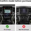 Center Console Navigation Panel Cover Trim Decals for 2019-2026 Dodge Ram 1500 2500 3500 Accessories Carbon Fiber Stickers, Only Fit 12inch Model