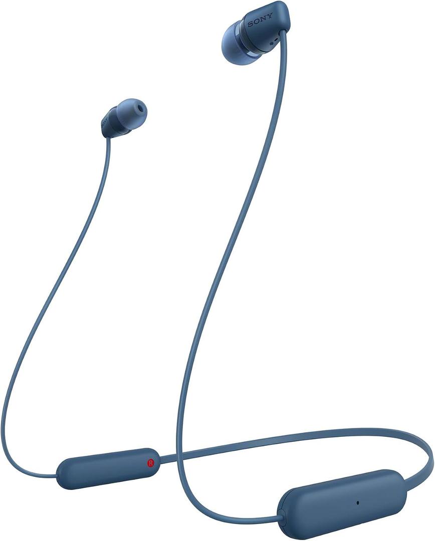 Sony WI-C100 Wireless in-Ear Bluetooth Headphones with Built-in Microphone, Blue