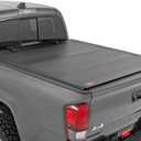 Rough Country Hard Flip-Up Tri-Fold Tonneau Cover for Toyota Tacama (2005-2015)  Low Profile Aluminum Truck Bed Cover