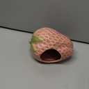 Ceramic Hamster Hideout, Strawberry Hamster House and Habitat, Syrian Hamster Hideout Decor Cool Bed for All Season Gerbil, Mice Guinea Pig (Pink)