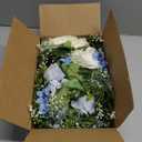 2 Pack Artificial Peony Flower Garland - 6ft Silk Peony Garland Flower Vine Blue and White Peony Silk Roses Flowers for Wedding Arch Party Table Decor (2, Blue)