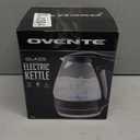 OVENTE Electric Kettle, 1.5L Borosilicate Glass Countertop Water Heater and Boiler for Coffee or Tea, BPA-Free, Auto Shut-Off, Boil-Dry Protection, Removable and Washable Spout Filter, Black KG83B (1.6 Quarts)