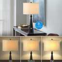EOEYYOYB Lamp for Bedroom Set of 2 Lamps for Night Stand Black Bedside Lamps Modern Living Room End Table Lamps