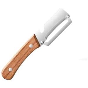 MultiFunctional Vegetable Peeler for Kitchen，Multifunctional Vegetable Peeler with Wooden Handle and Bottle Opener，2-in-1 Stainless Steel Kitchen Tool for Fruit Apple Potato Pumpkin Papaya (1), Pack Of 4