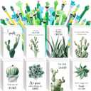 Colarr 96 Set Cactus Themed Gifts Bulk with Cute Cartoon Cactus Pens Inspirational Pocket Notepads Motivational Employee Appreciation Gifts for Teacher Nurse Coworkers Party Favors Supplies