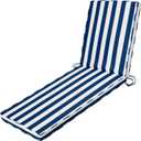 Outdoor Chaise Lounge Cushions for Patio, 72"x22"x3" Lounge Chair Cushions, Waterproof Replacement Seat Cushions for Outdoor Furniture (Sky Blue+White Stripes)
