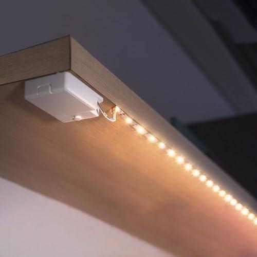 BestLuz Battery Powered LED Strip Lights, 3 Pack 40 Inch Battery Operated LED Strip Lights for Shelves and Under Cabinet Indoor Use, Cordless LED Light Strips Warm White 2700K