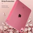 MoKo Case for New iPad (A16) 11th Generation 2025/ 10th Generation 2022, iPad 11 inch/ 10.9 inch Case with Soft TPU Translucent Frosted Back Cover, Auto Wake/Sleep, Support Touch ID, Watermelon